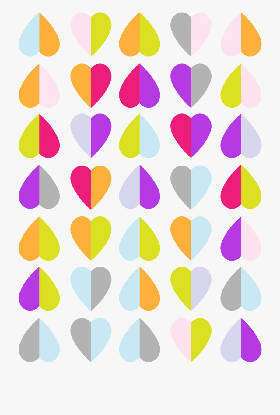 Colorful Heart Clipart Background