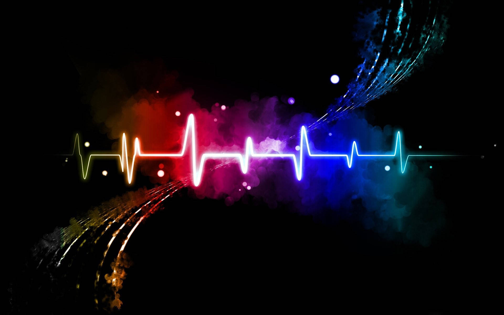 Colorful Heartbeat Patterns Background