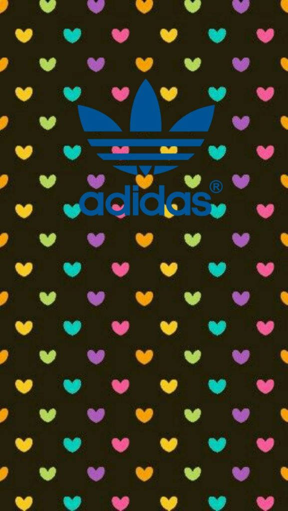 Colorful Hearts Adidas Iphone Background