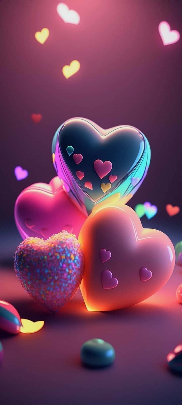 Colorful Hearts Illustration