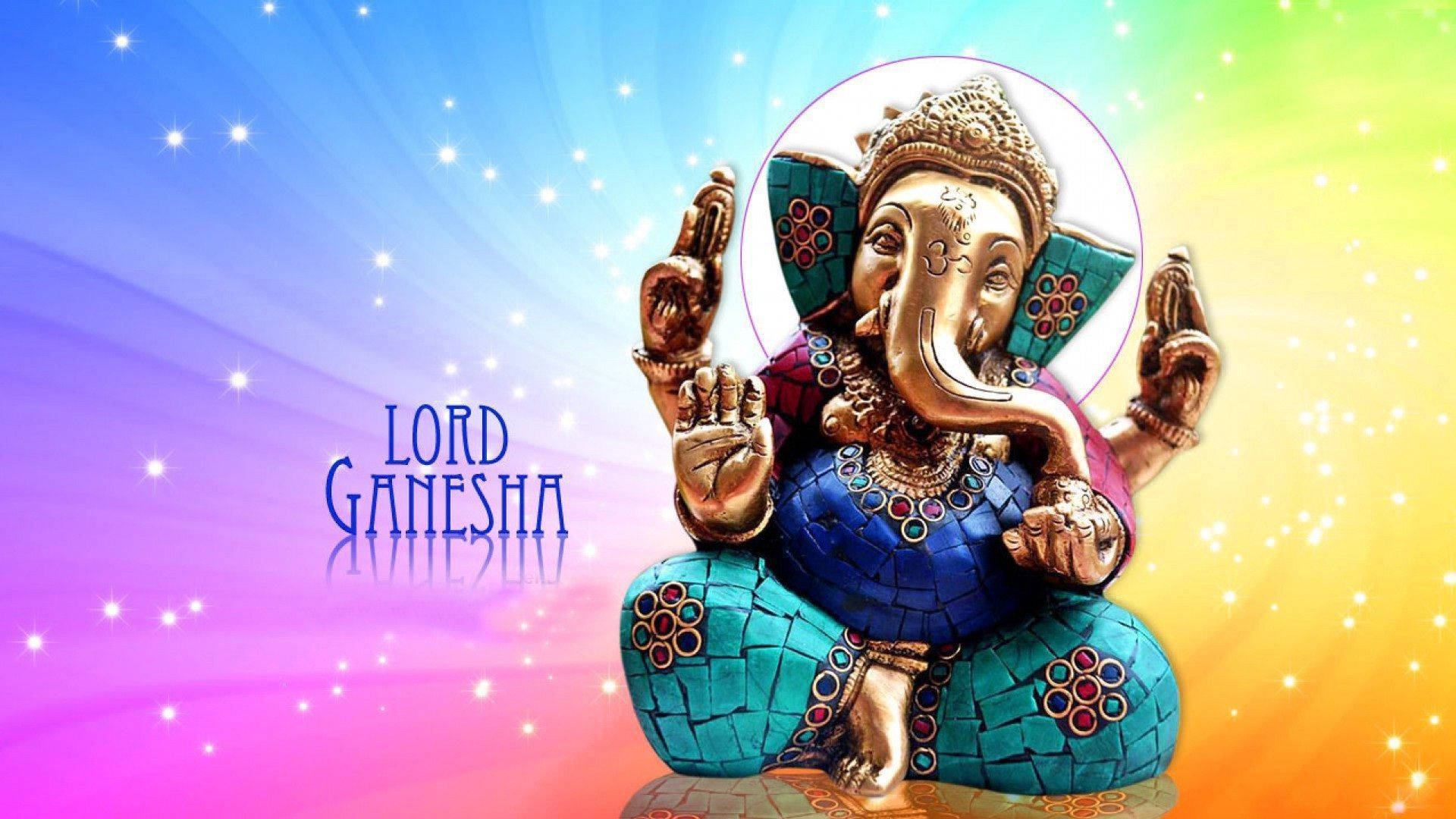 Colorful Hindu Deity Ganesh Desktop Graphic Art Background