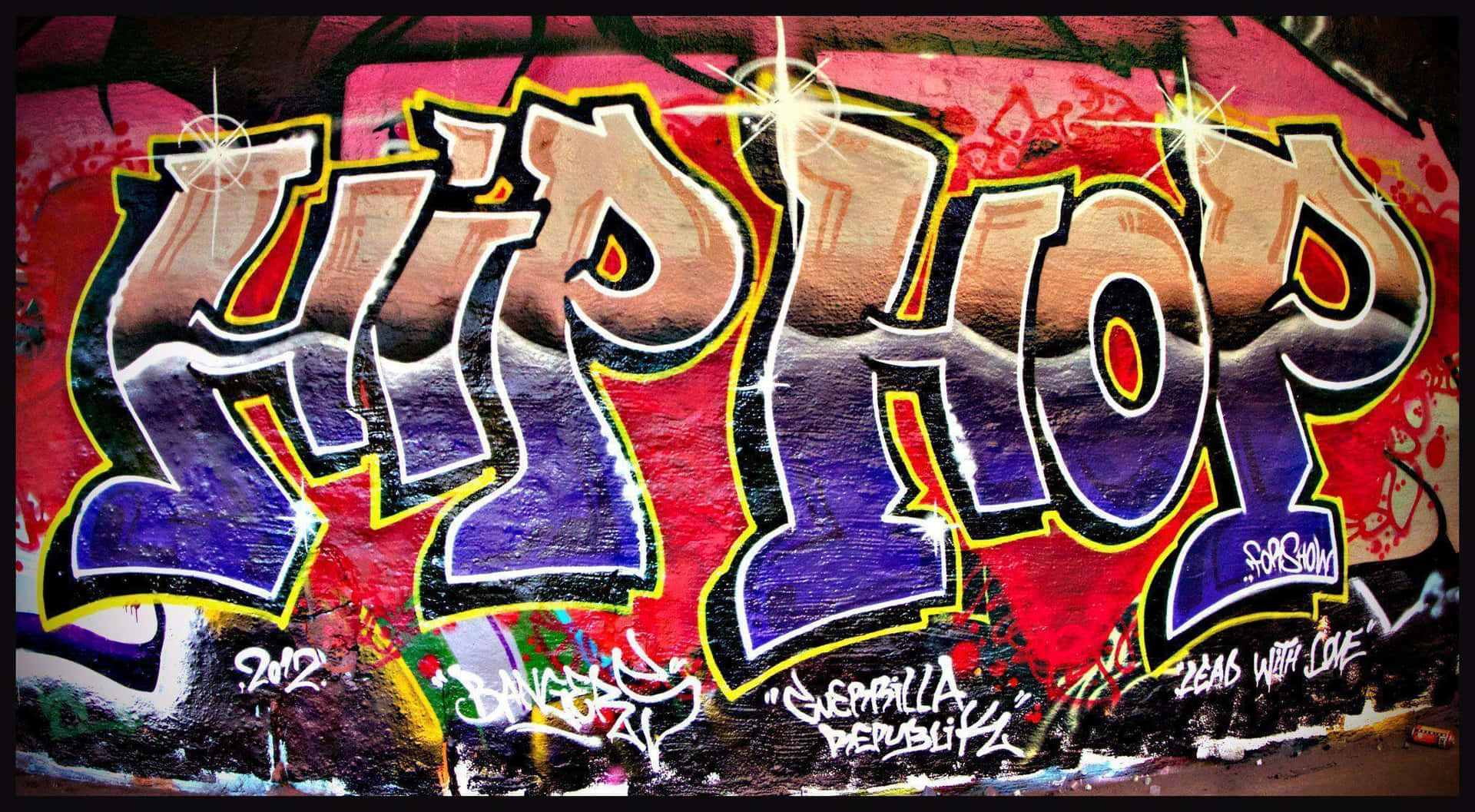 Colorful Hip Hop Graffiti Making A Statement Background