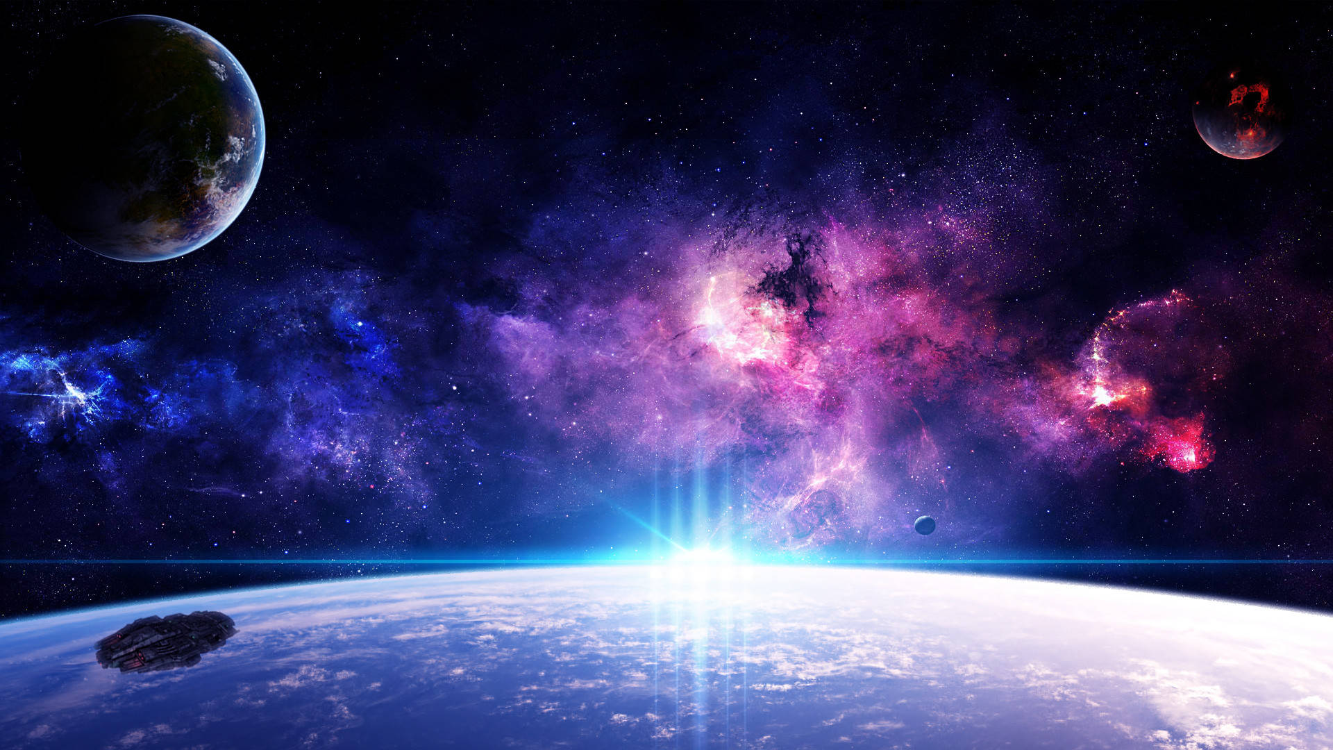 Colorful Horizon Space Pc Background
