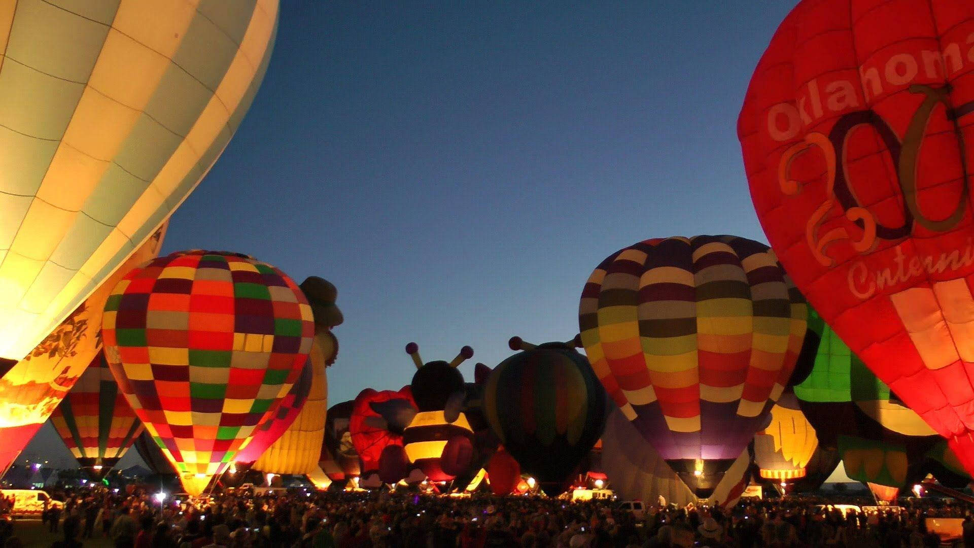 Colorful Hot Air Balloons Albuquerque Background