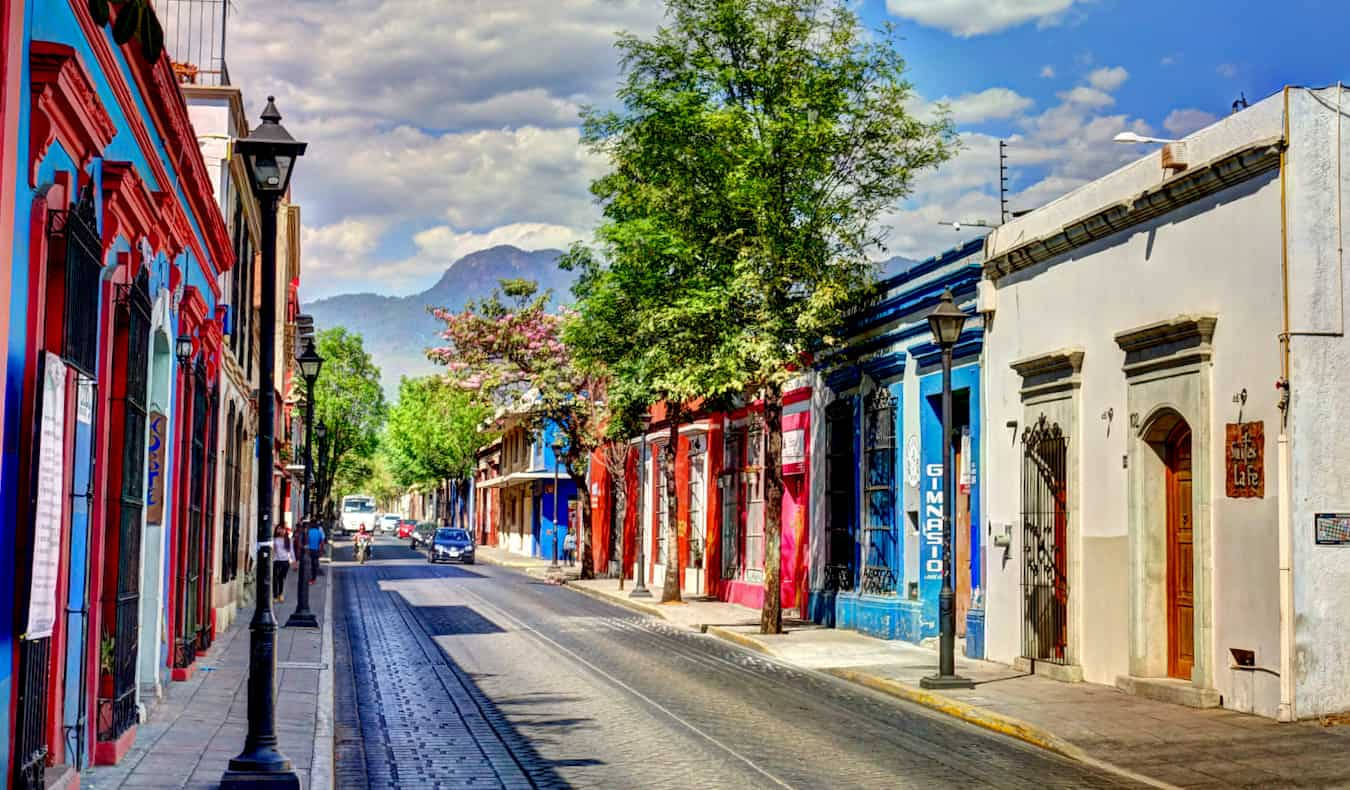 Colorful Houses In Oaxaca Background