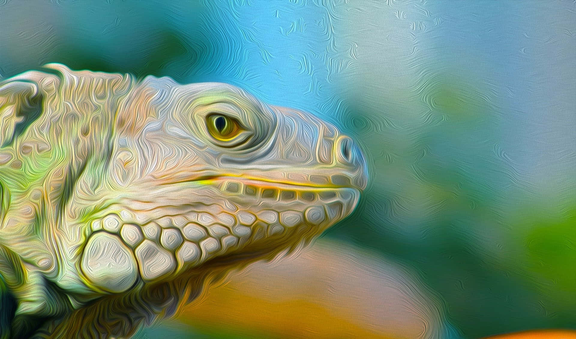 Colorful Iguana Portrait