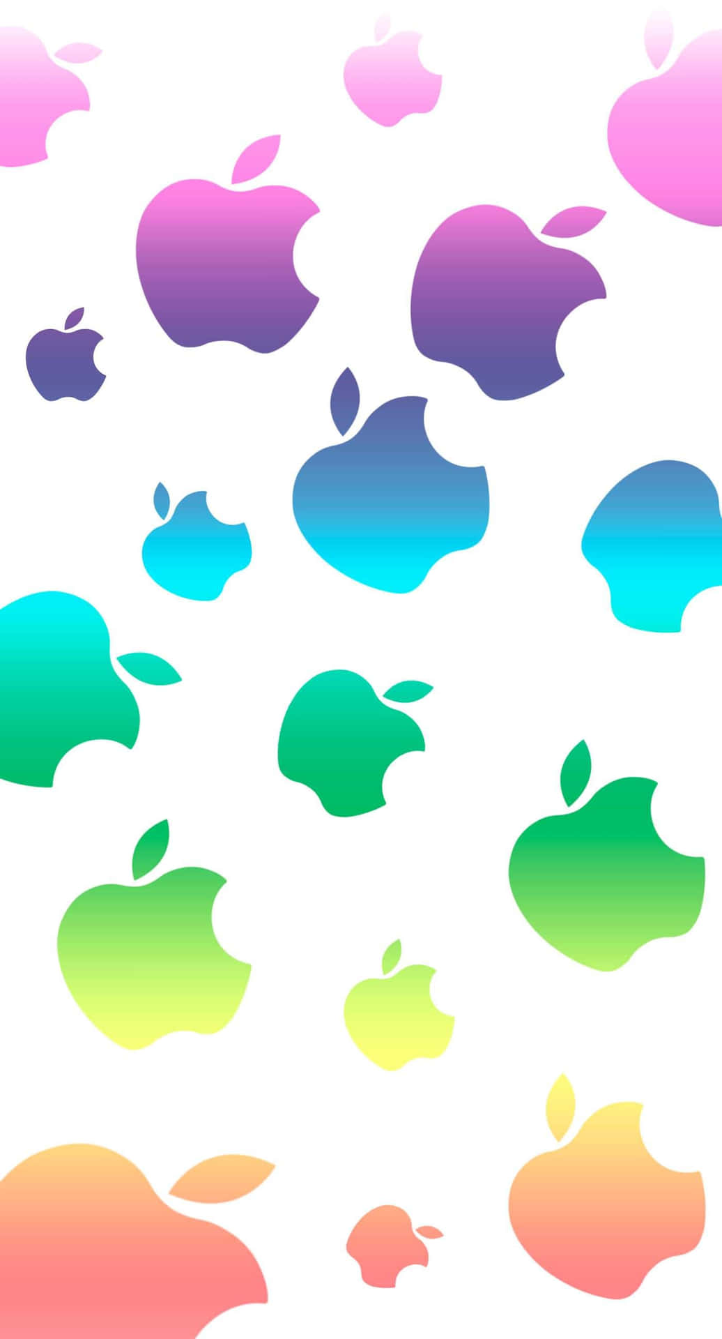Colorful Iphone Gradient Apple Logos Background