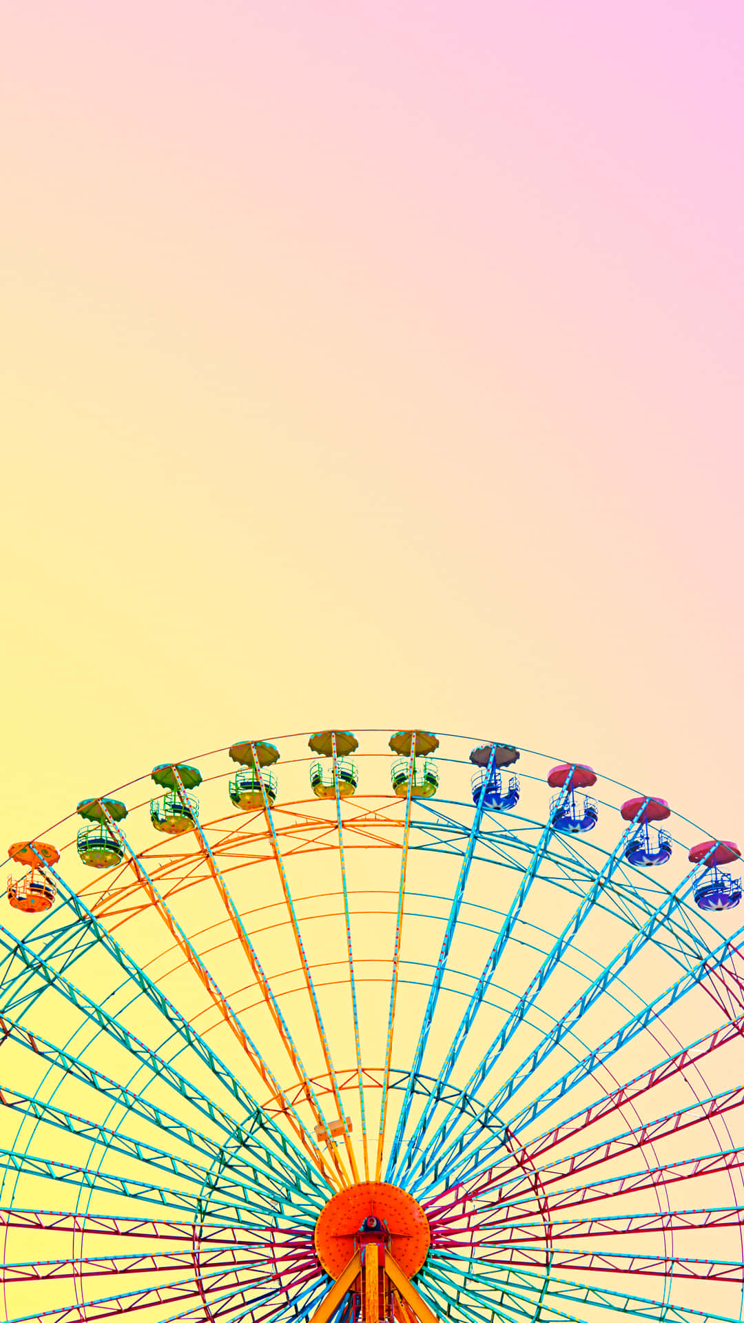 Colorful Iphone Pastel-colored Ferris Wheel Background