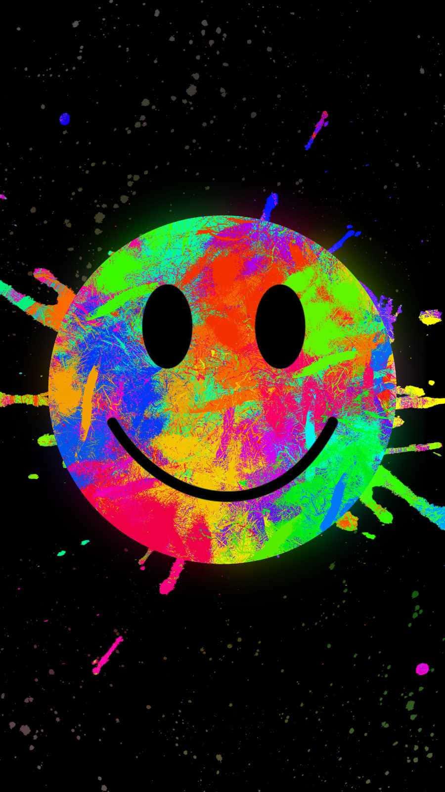 Colorful Iphone Smiley Paint Splash Background