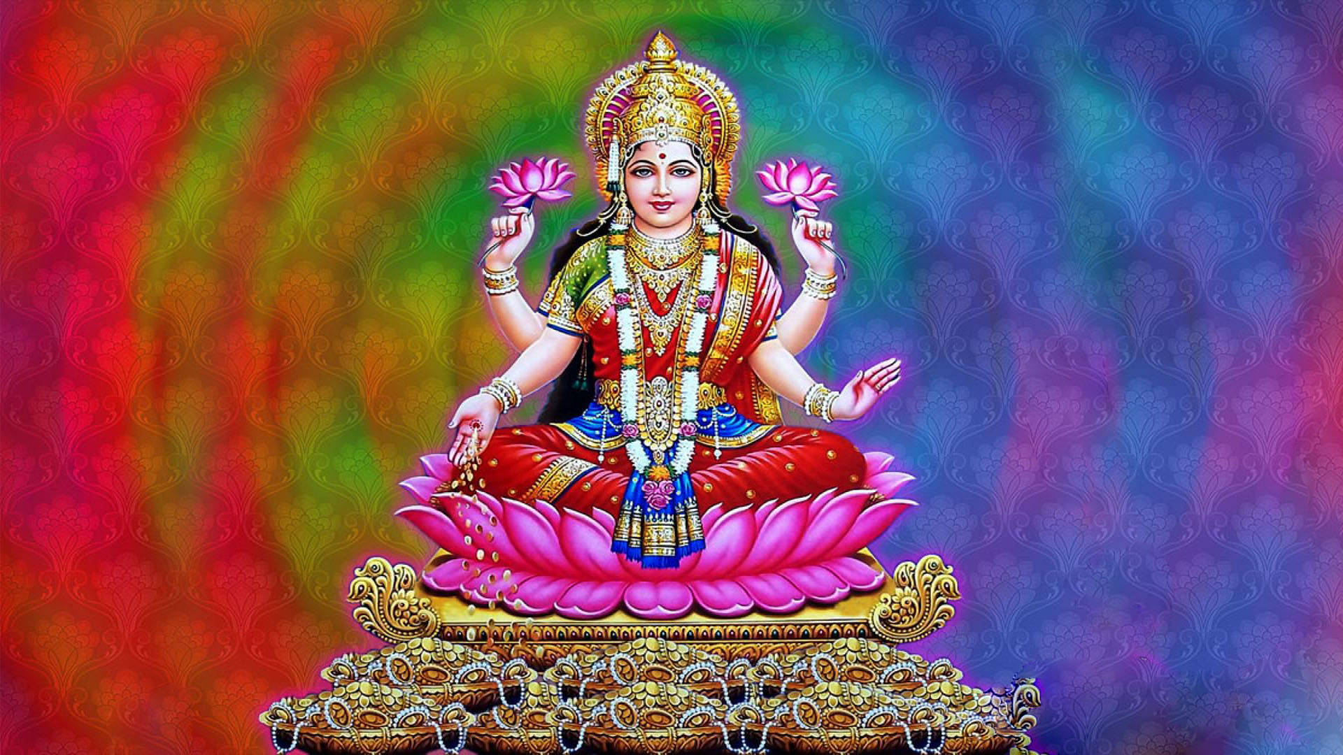 Colorful Lakshmi God Full Hd Background