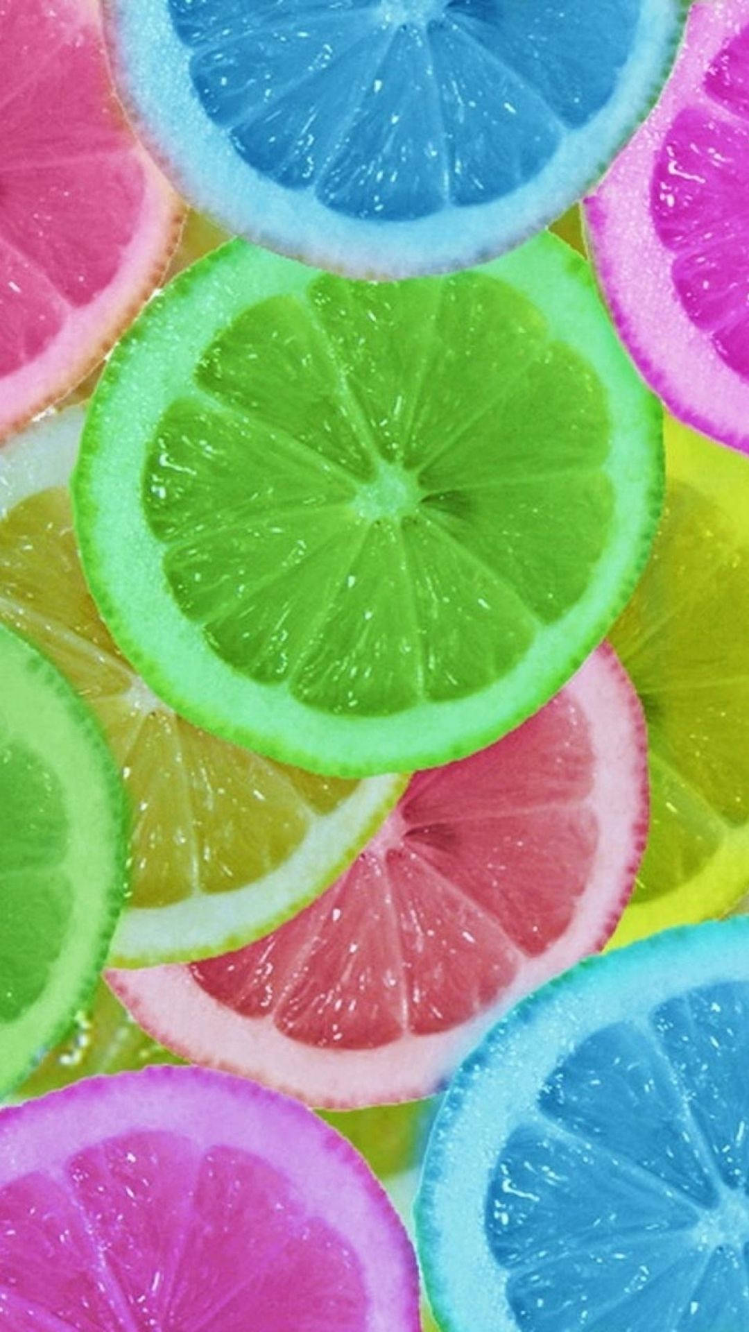 Colorful Lemon Slice Background