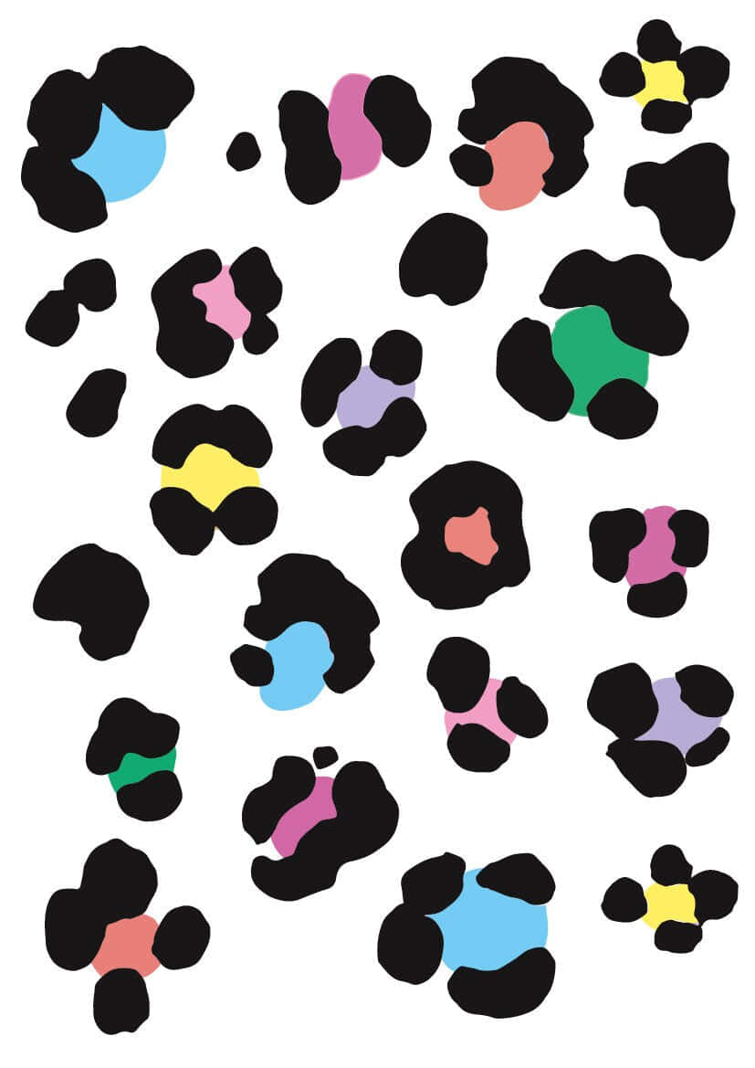 Colorful Leopard Spots Pattern Background