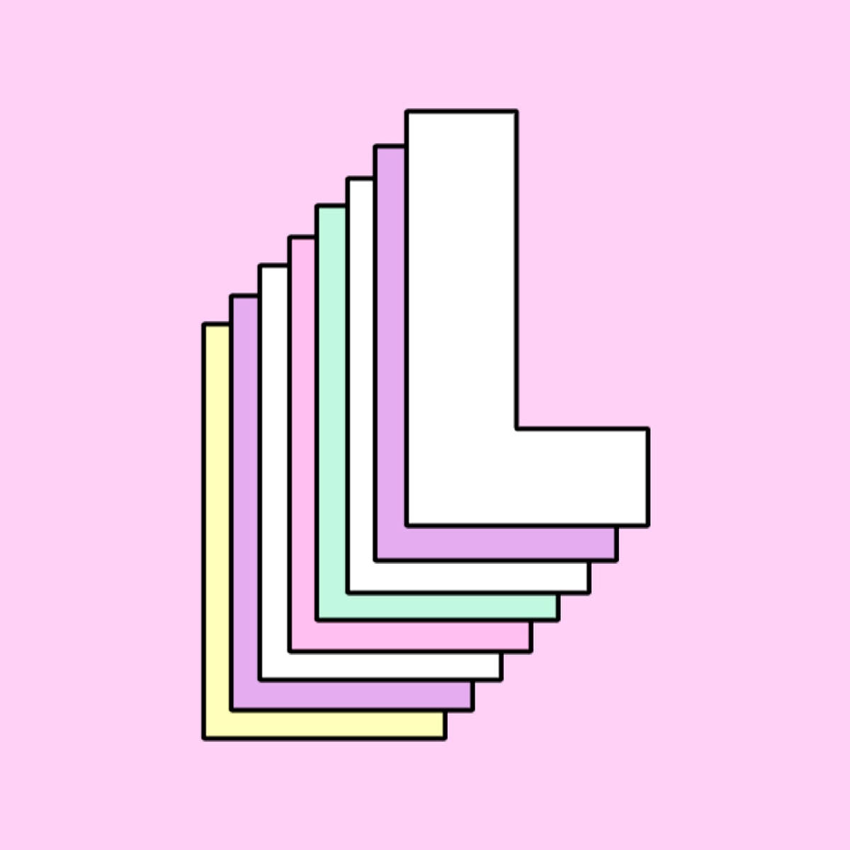 Colorful Letter L Duplicate Design Background
