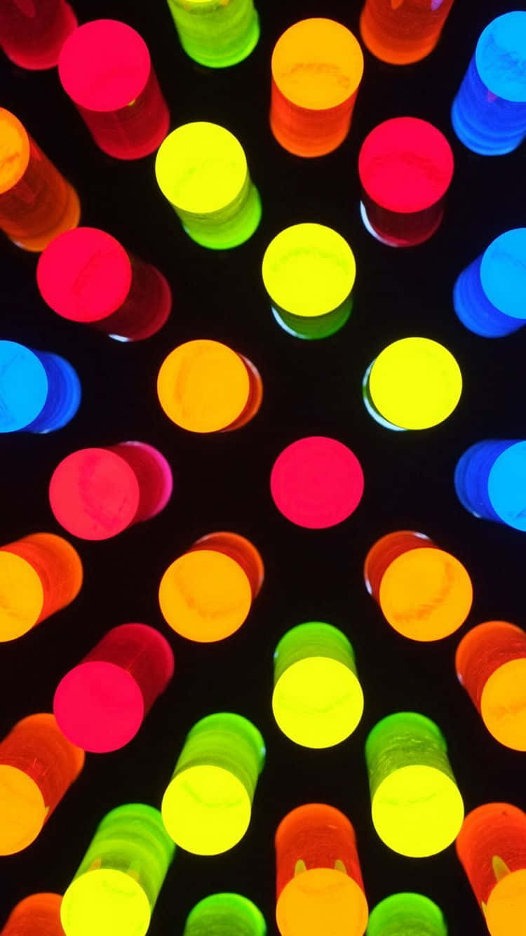 Colorful Lights In A Dark Room Background