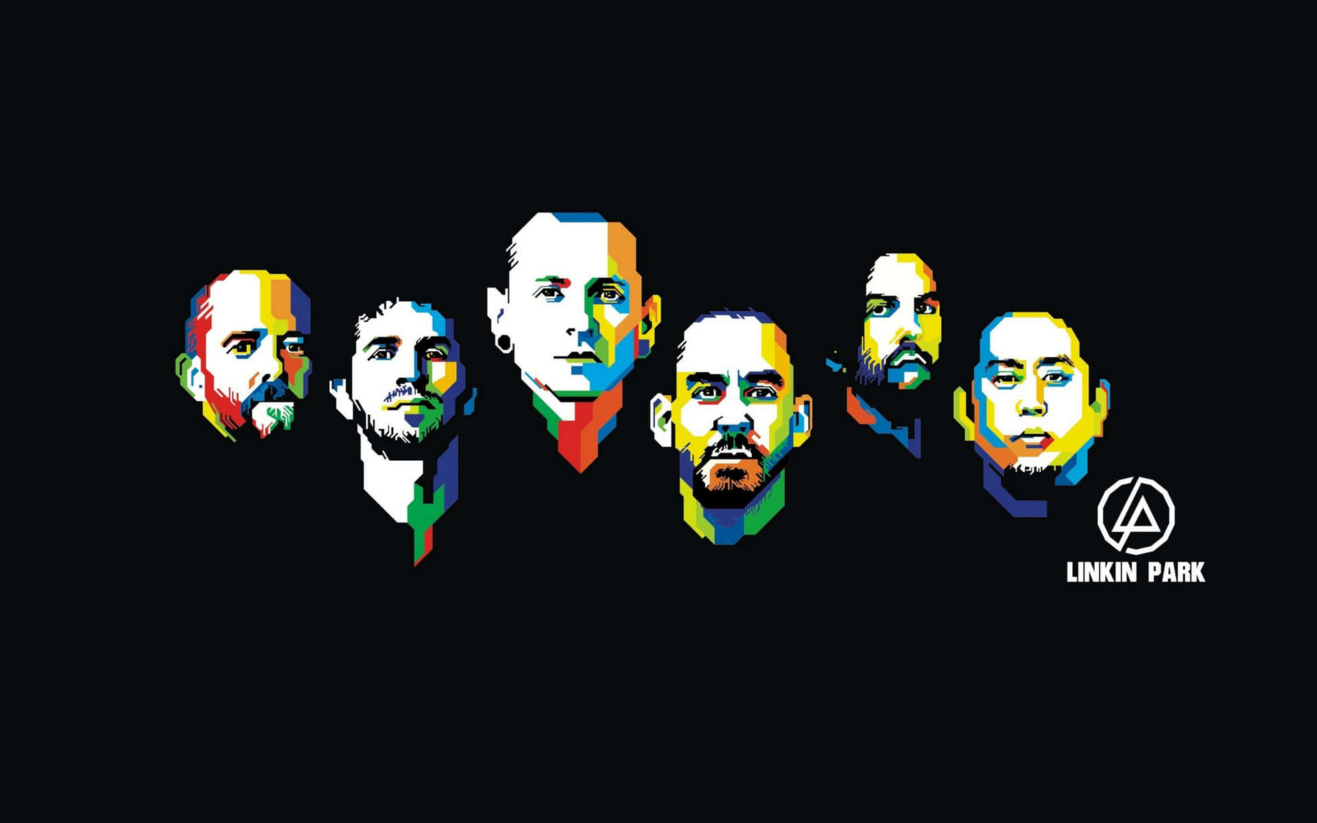 Colorful Linkin Park Portrait Background