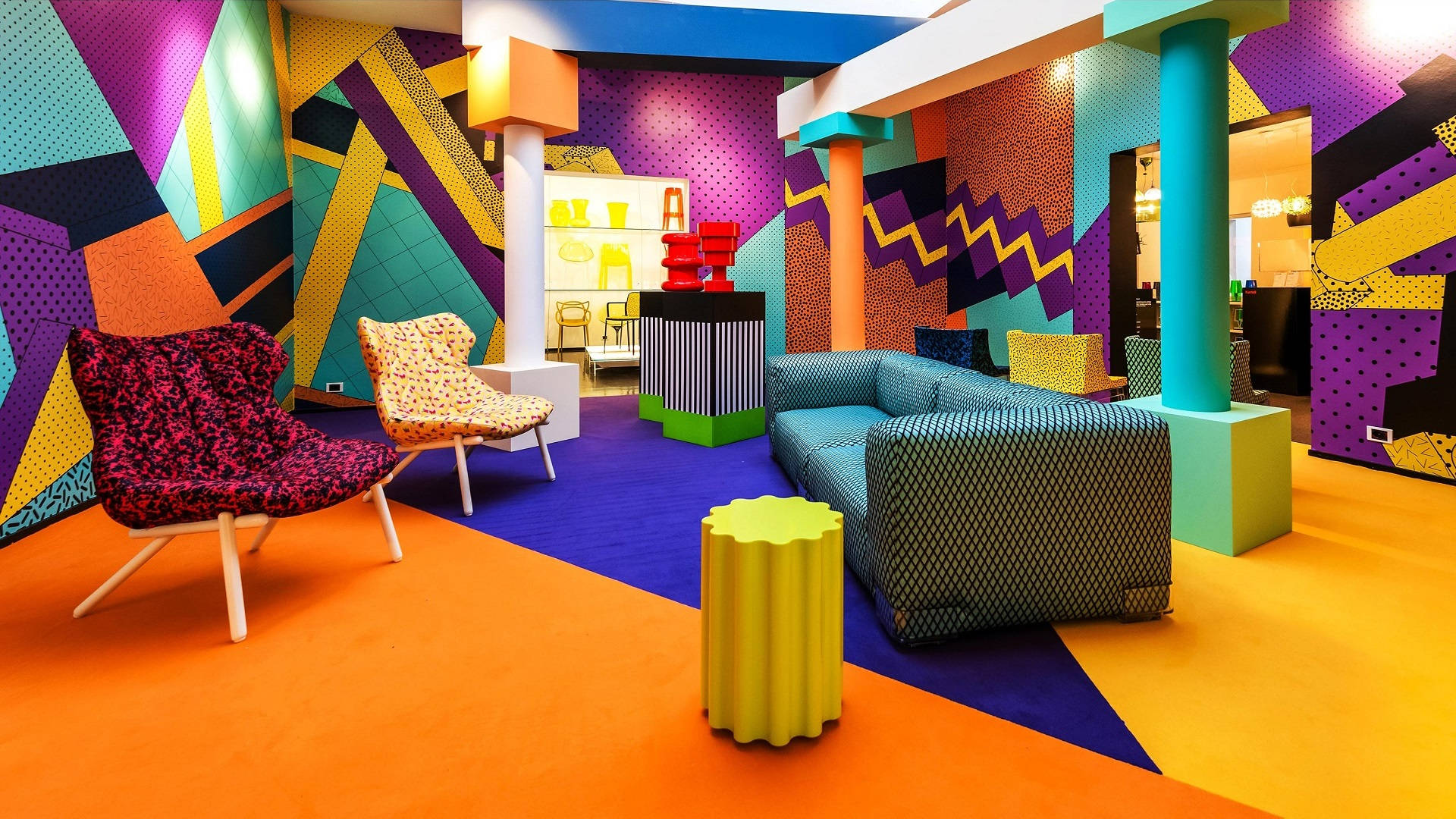 Colorful Living Room Design Background