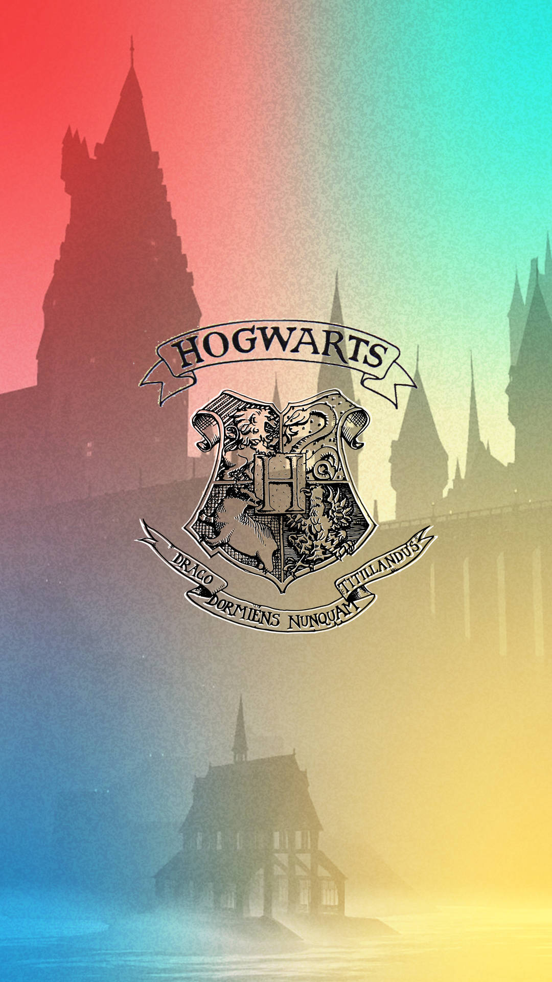 Colorful Logo Hogwarts Aesthetic Background