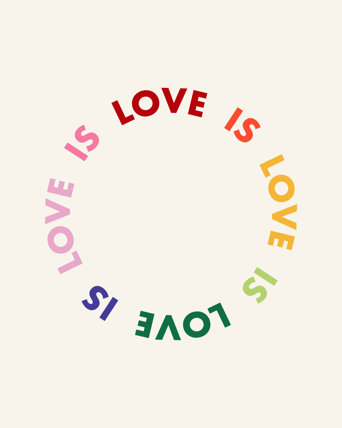 Colorful Love Is Love Pattern Background