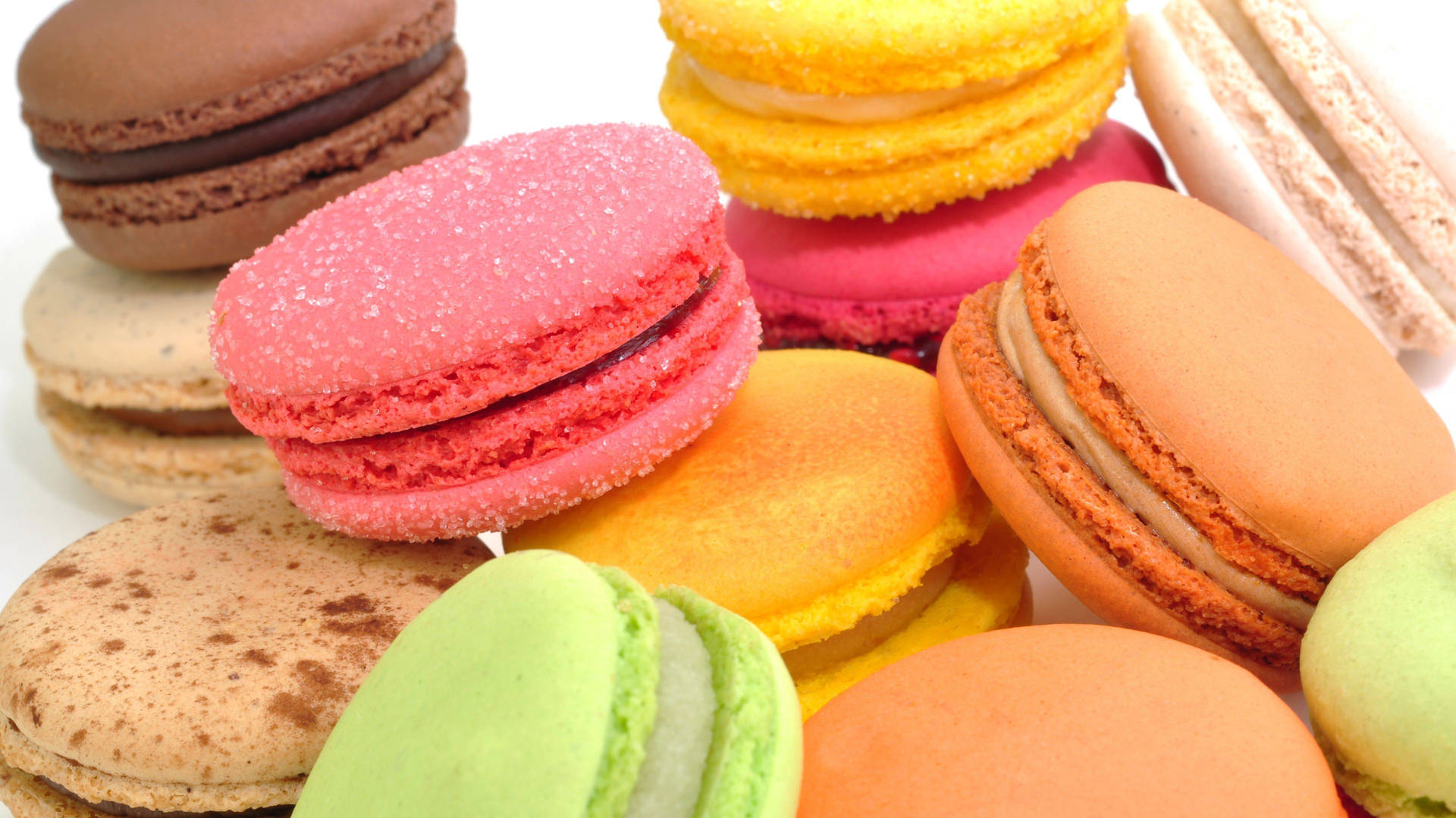 Colorful Macaron Dessert Background