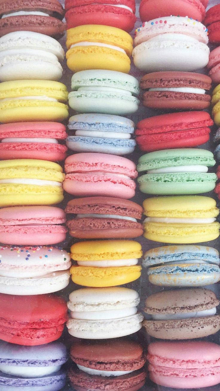 Colorful Macaroons Cookie Iphone Background