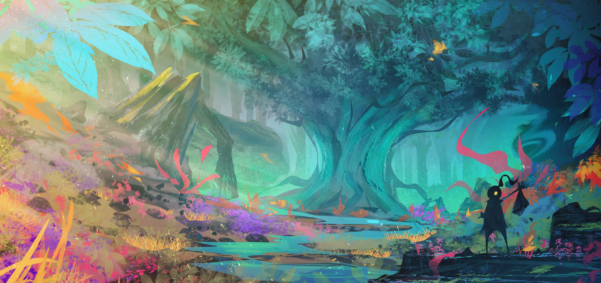 Colorful Magical Forest Background