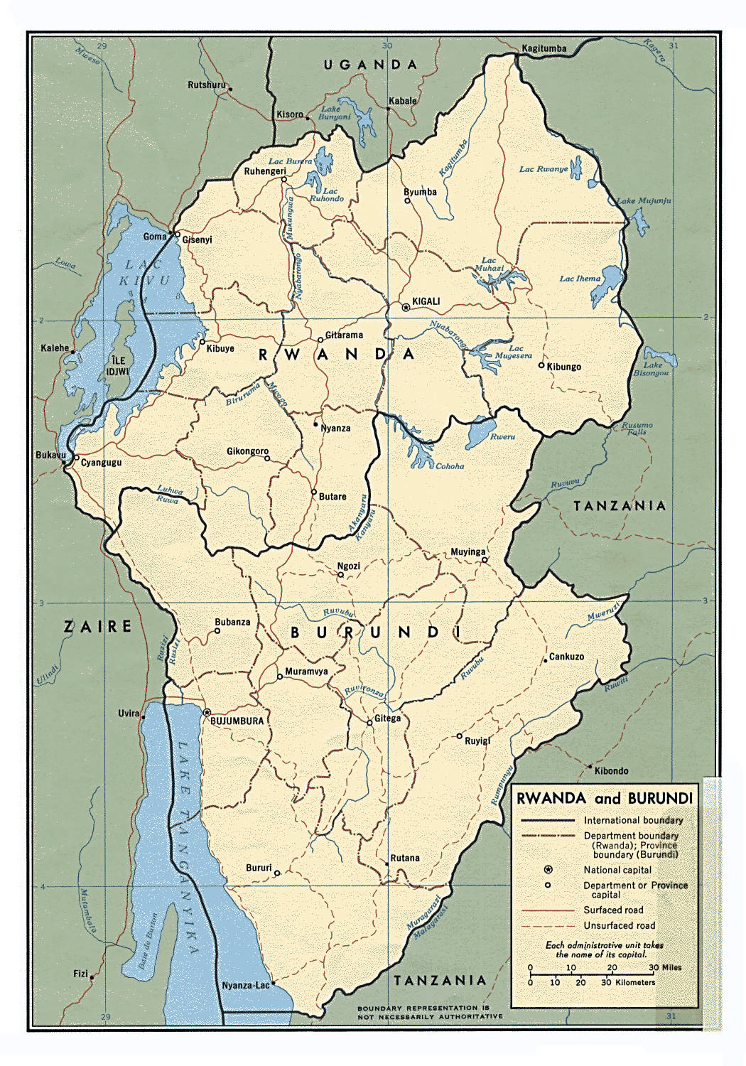 Colorful Map Of Burundi