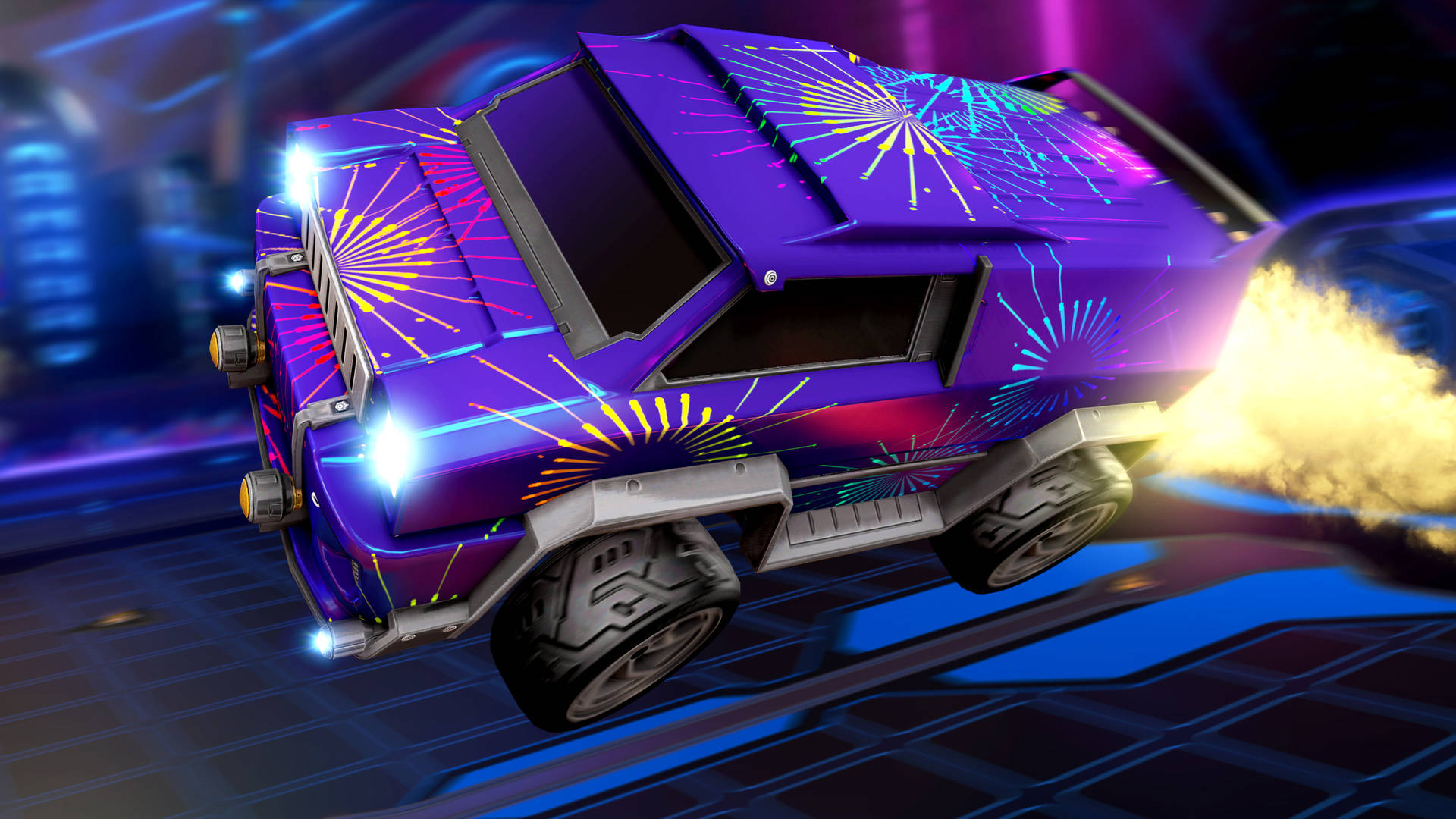 Colorful Merc Rocket League Car 2k Background