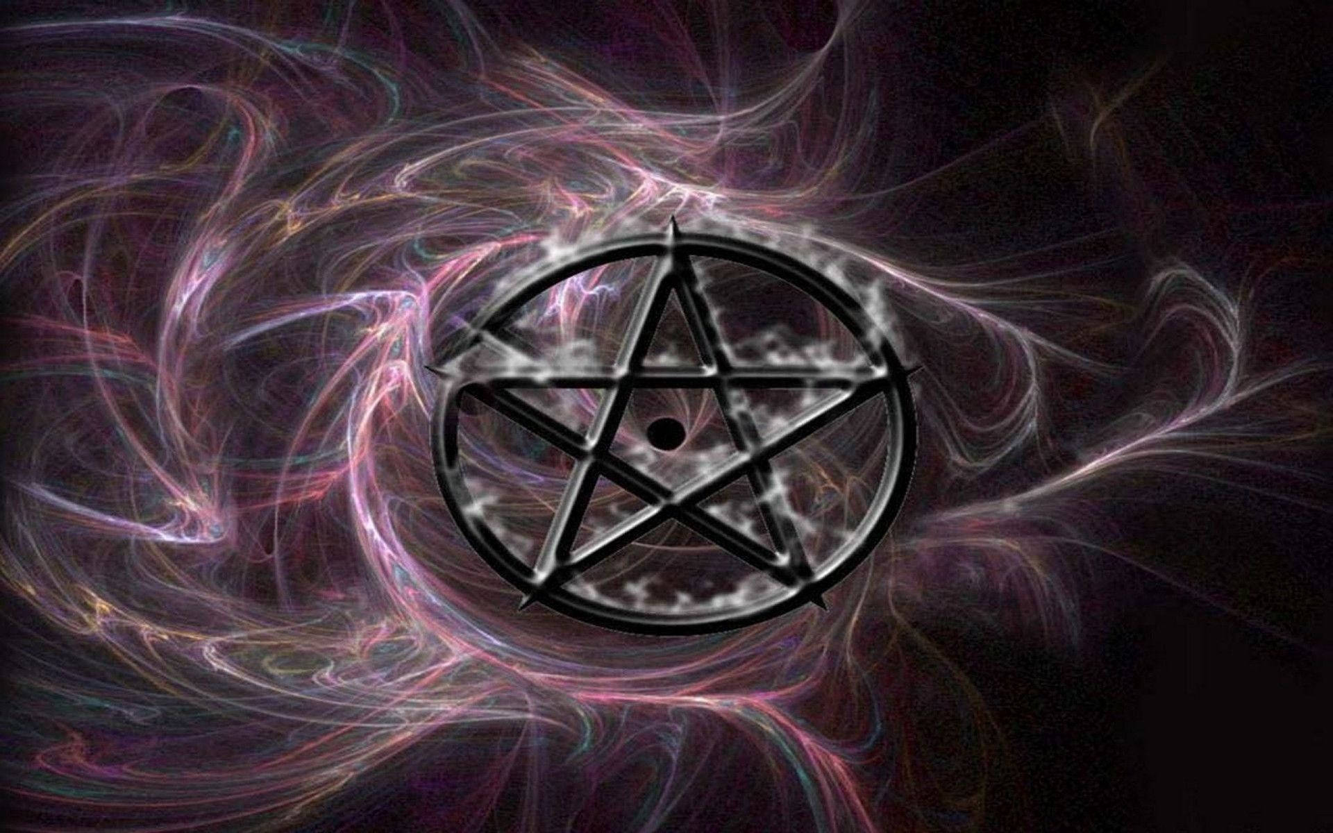 Colorful Metallic Pentagram Background