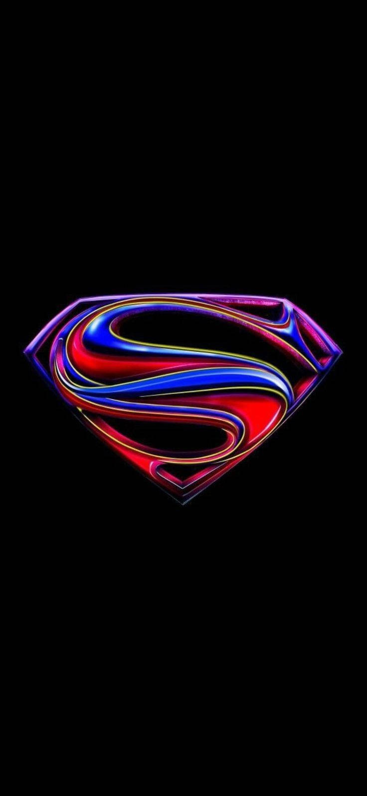 Colorful Metallic Superman Symbol Iphone Background