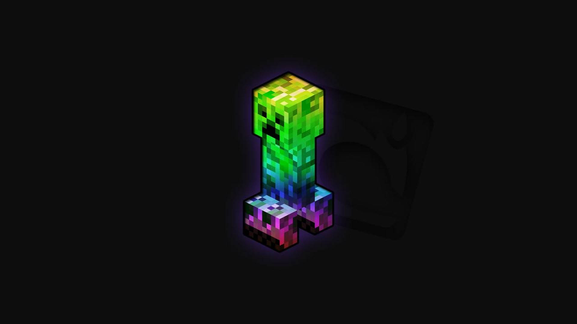 Colorful Minecraft Creeper Background
