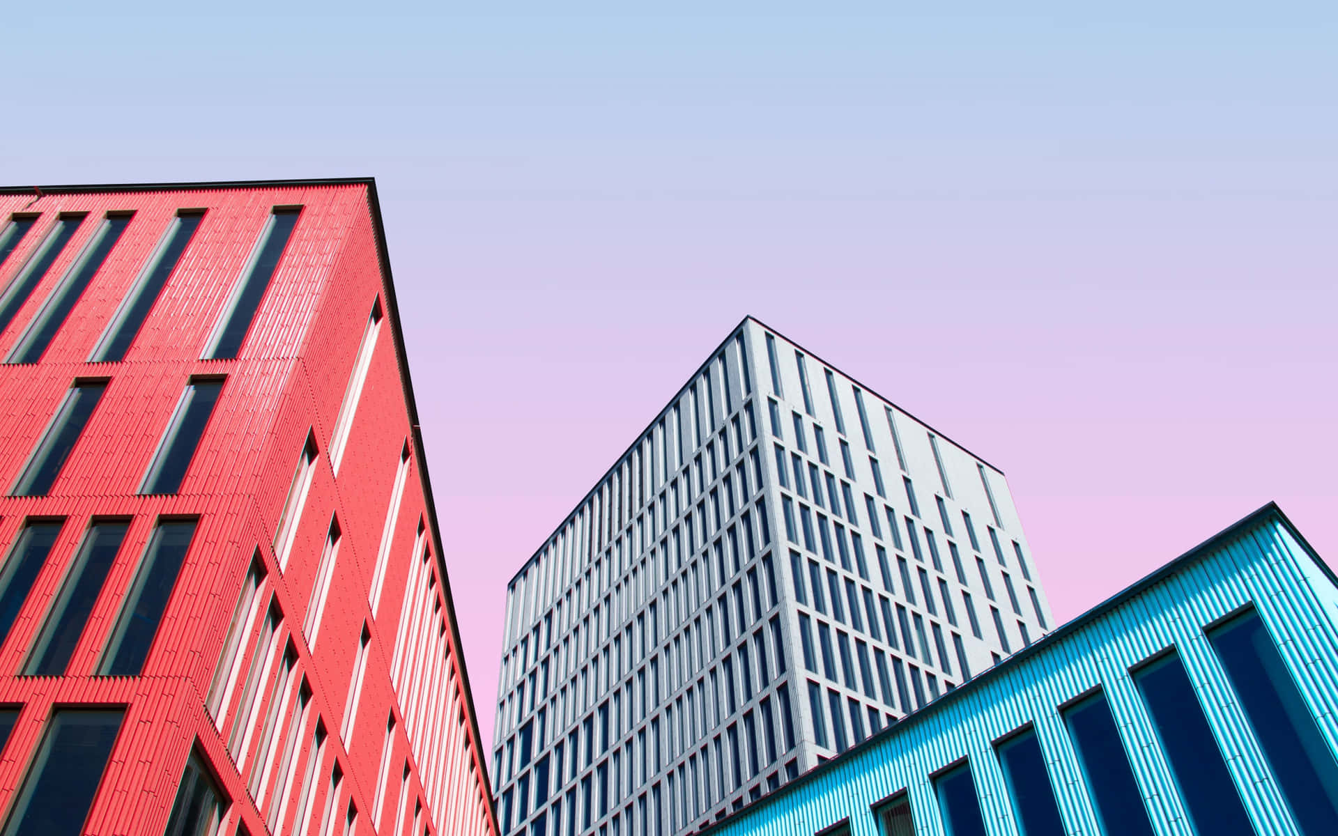 Colorful Modern Office Buildings Skyline Background