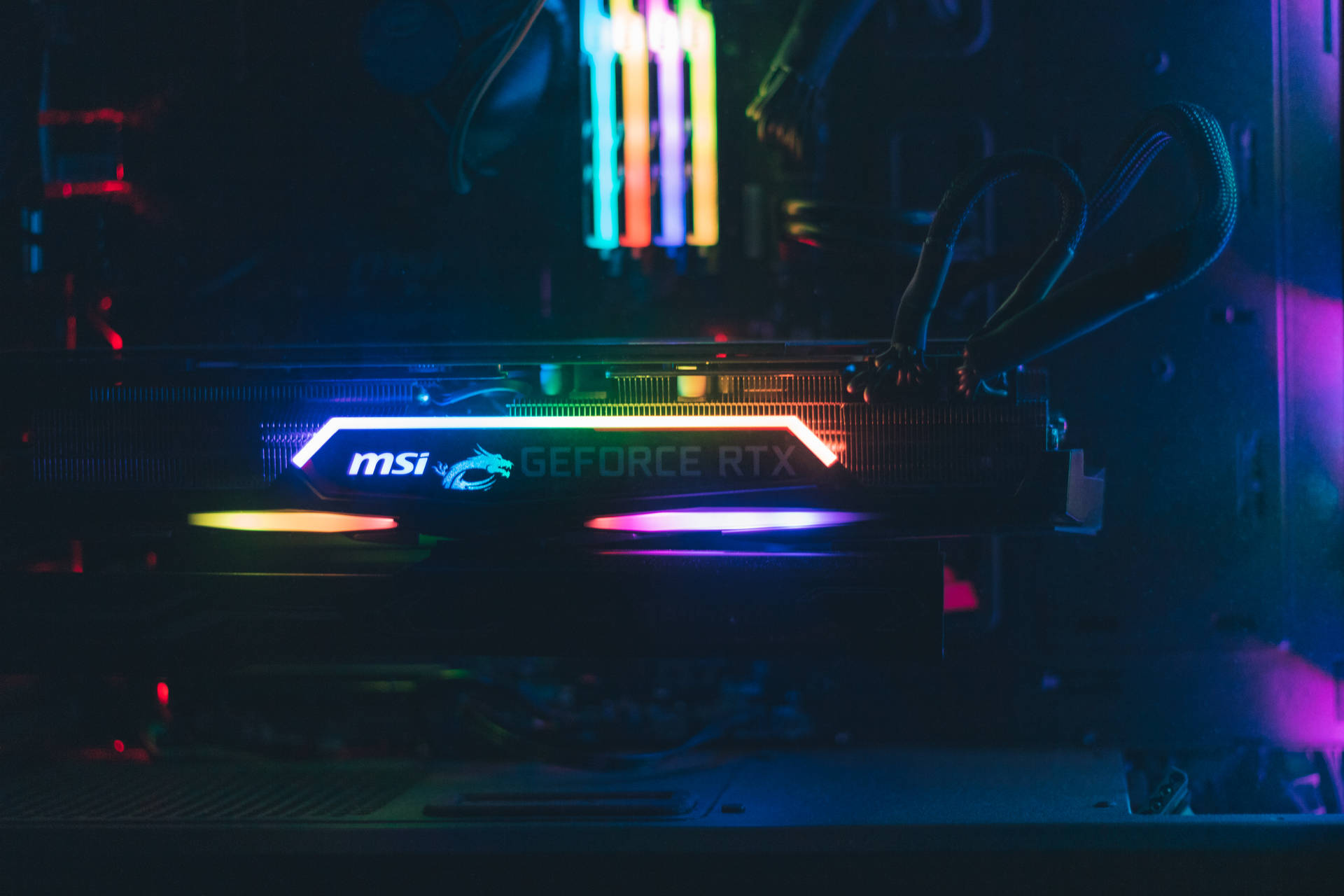Colorful Msi Geforce Rtx Graphics Card Background