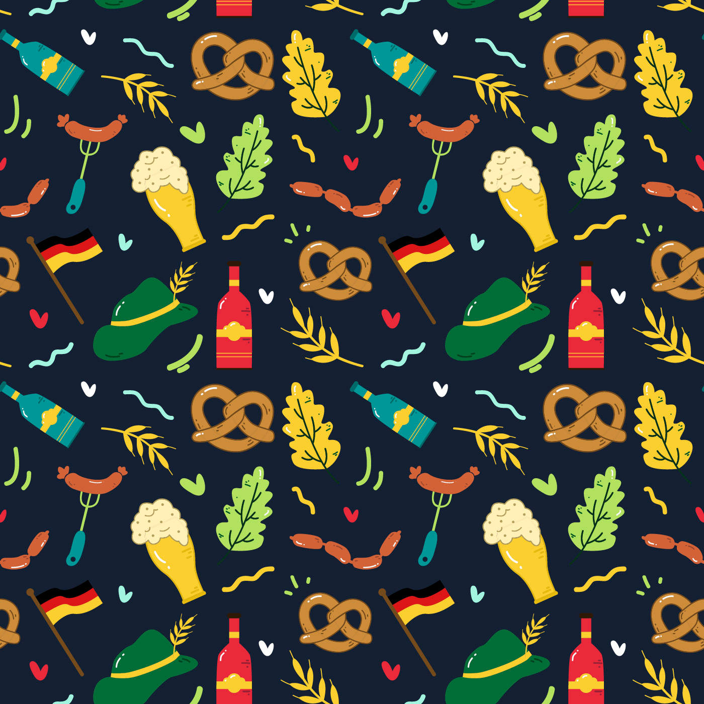 Colorful Oktoberfest Pattern Background