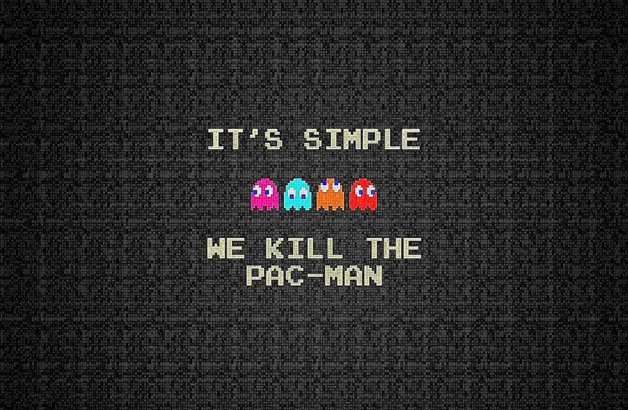 Colorful Pacman Funny Simple Desktop