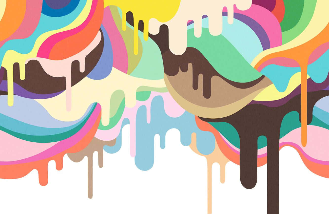Colorful Paint Drip Art Melting Background