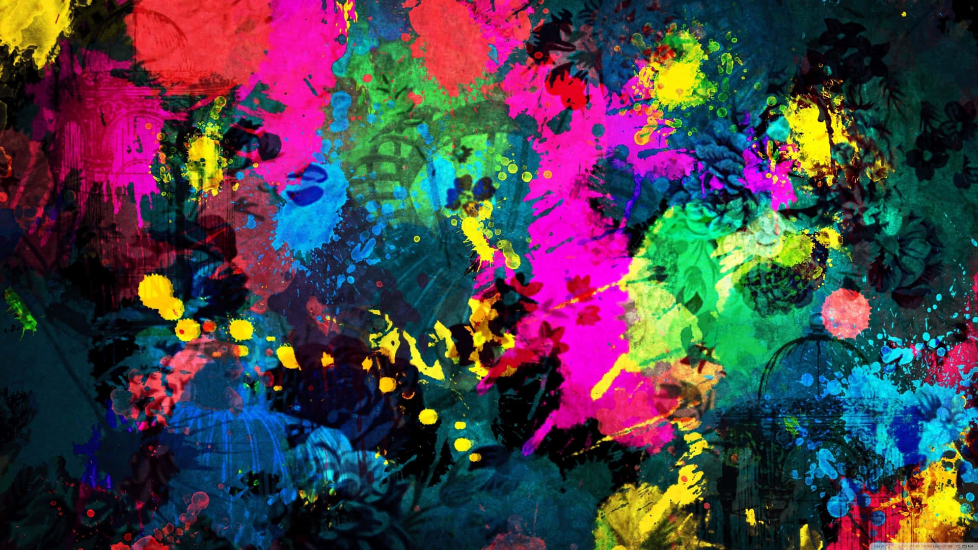 Colorful Paint Splash Desktop Background