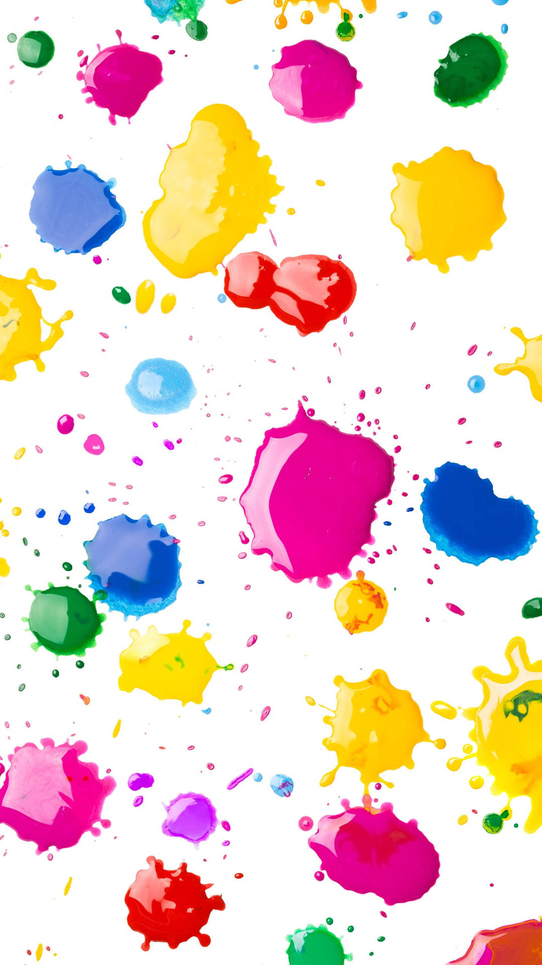 Colorful Paint Splatters On A White Background Background