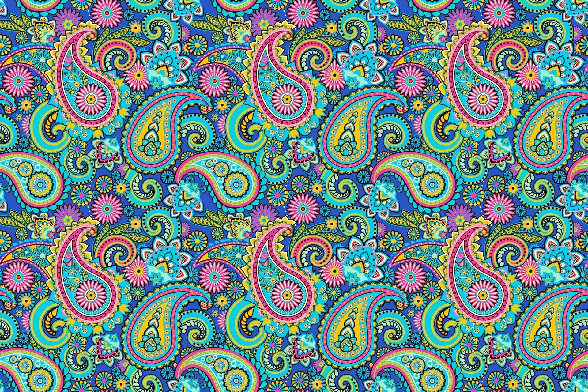 Colorful Paisley Print Background