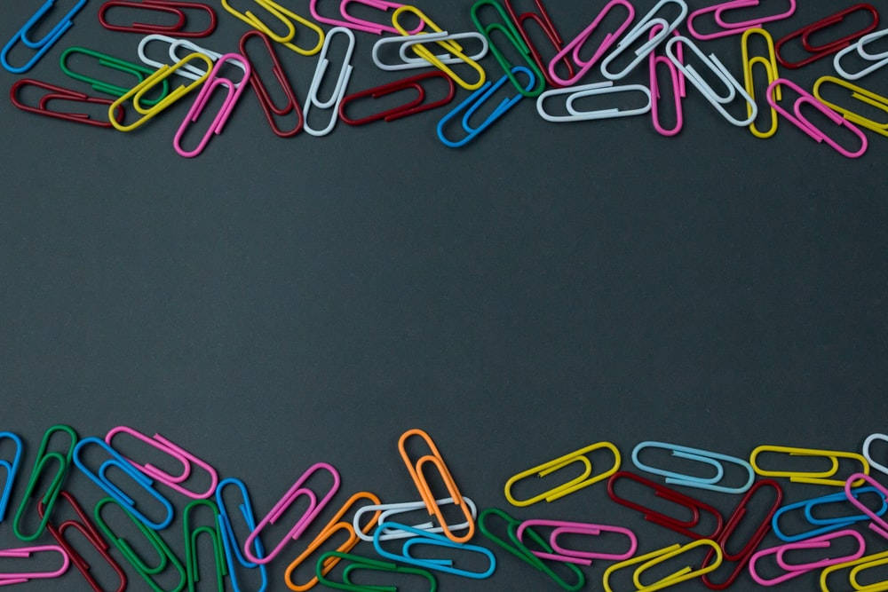 Colorful Paper Clips Clipart Background