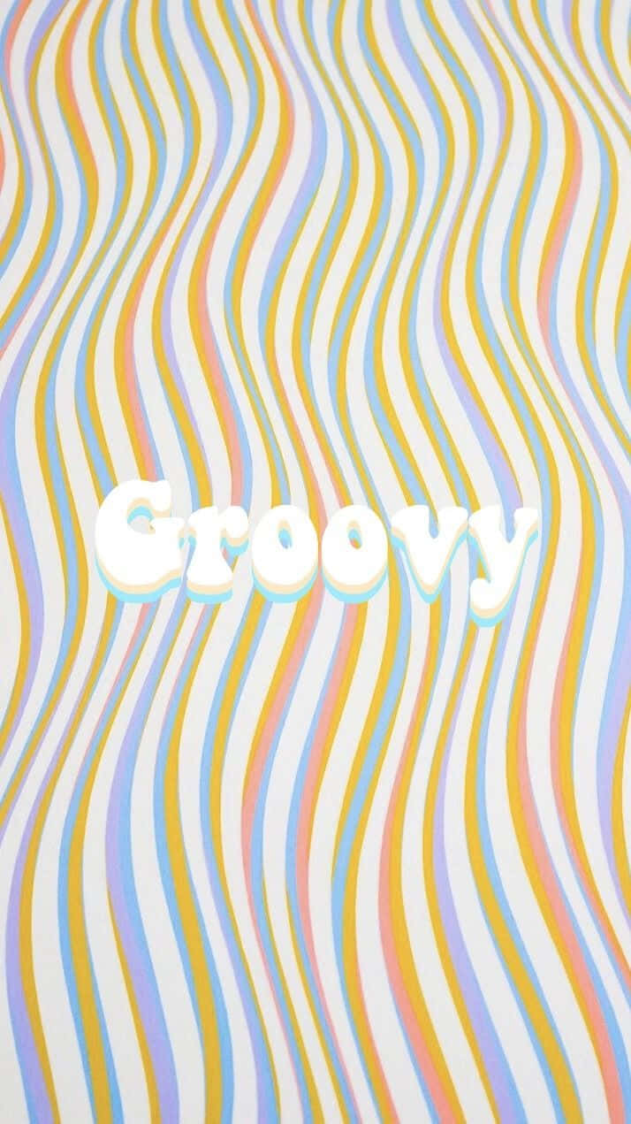 Colorful Pastel Groovy Striped Illustration Background