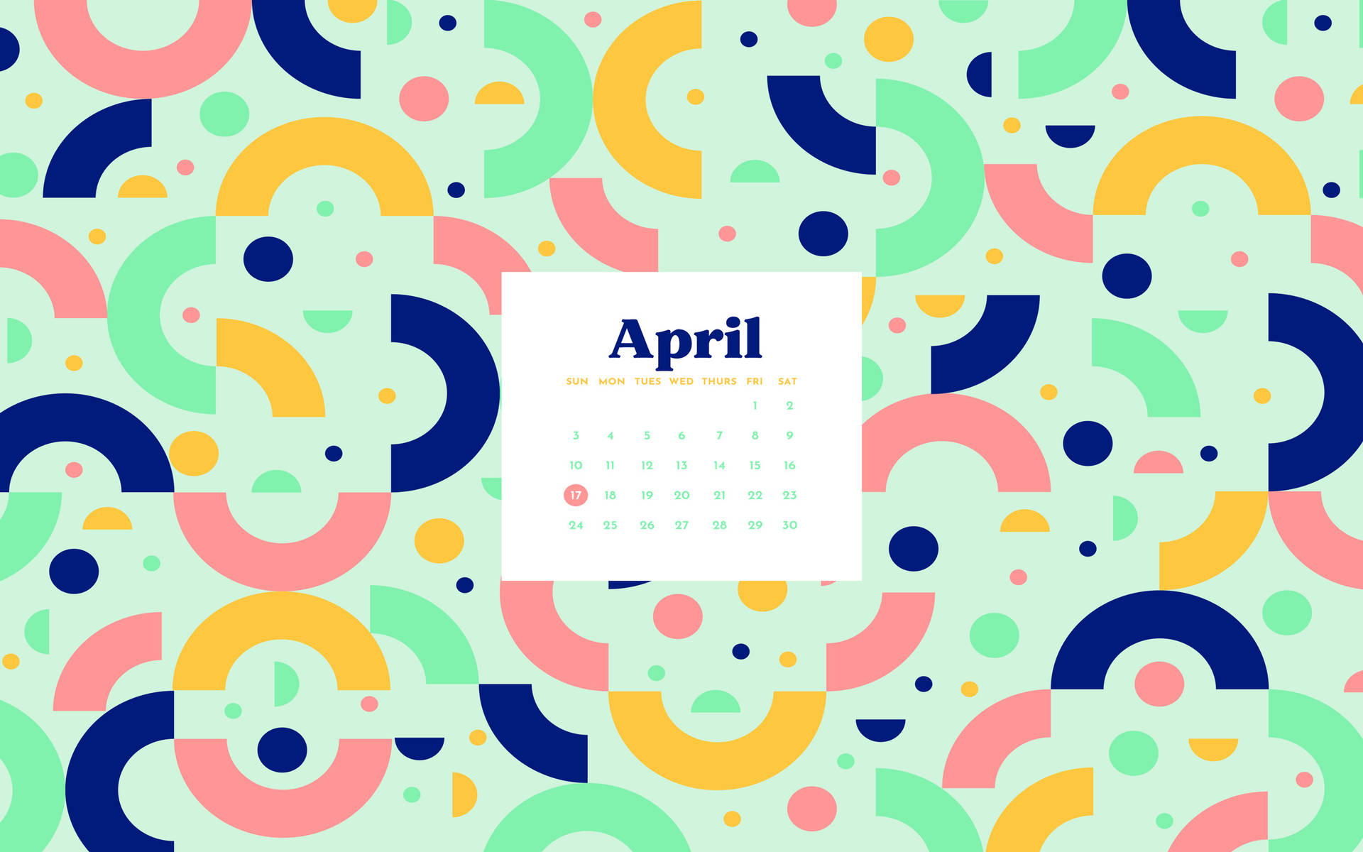 Colorful Pattern April 2022 Calendar