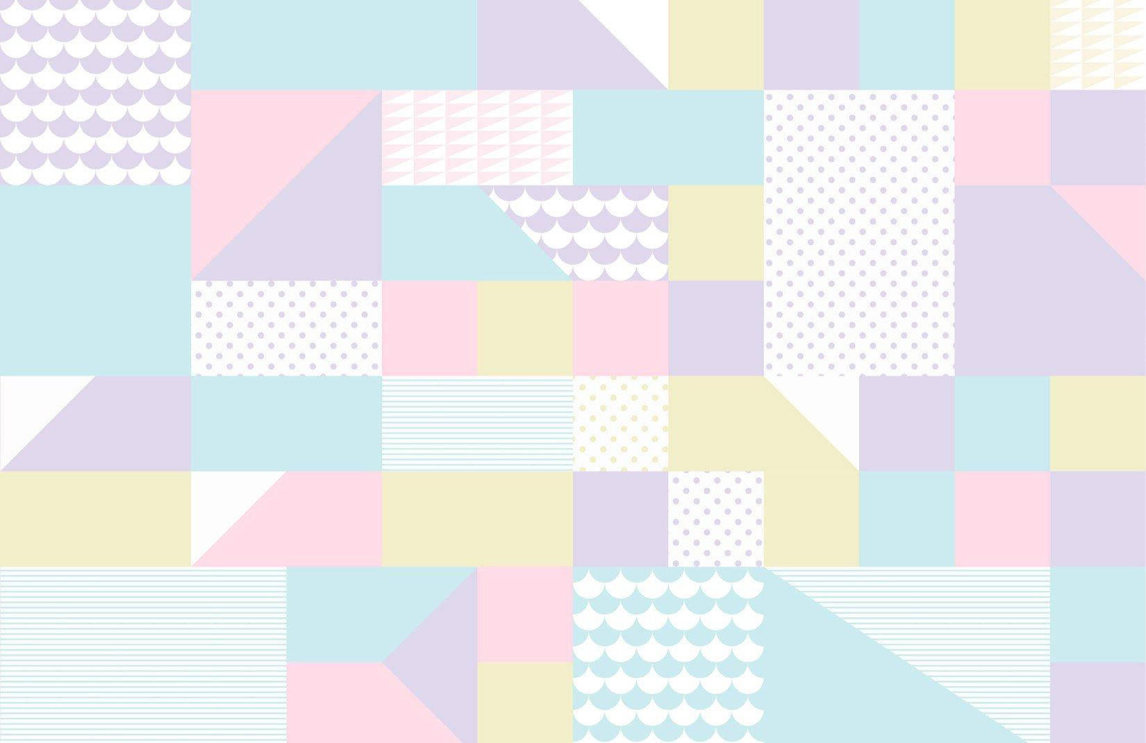 Colorful Pattern In Pastel Aesthetic Desktop Background