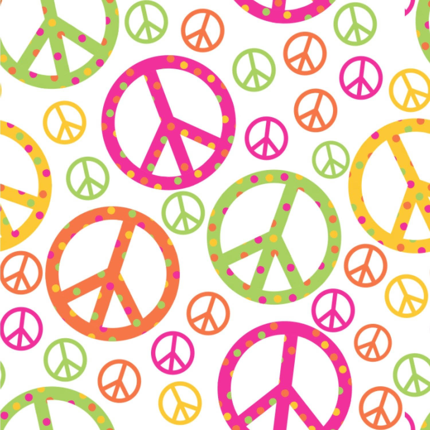 Colorful Peace Symbol With Polka Dots Background