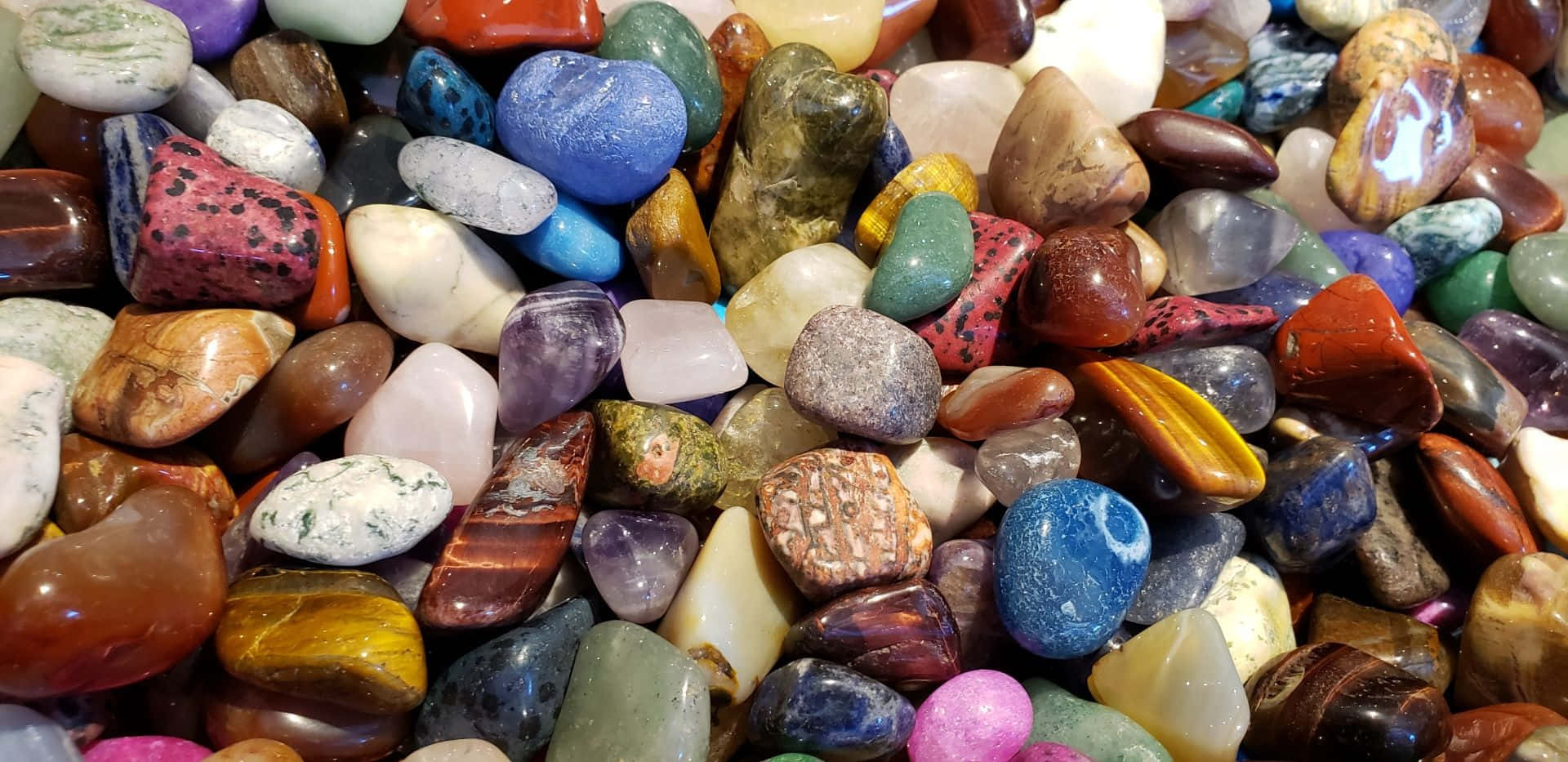 Colorful Pebble Rocks Gemstones Background