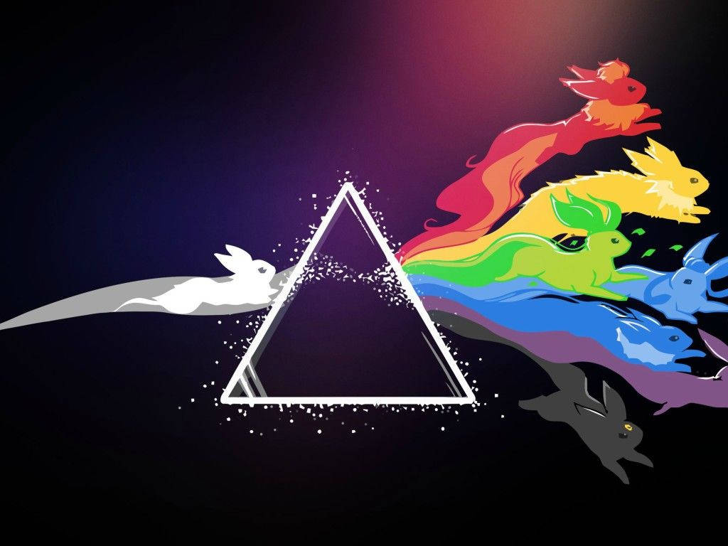 Colorful Pink Floyd Pokemon Abstract Art Background