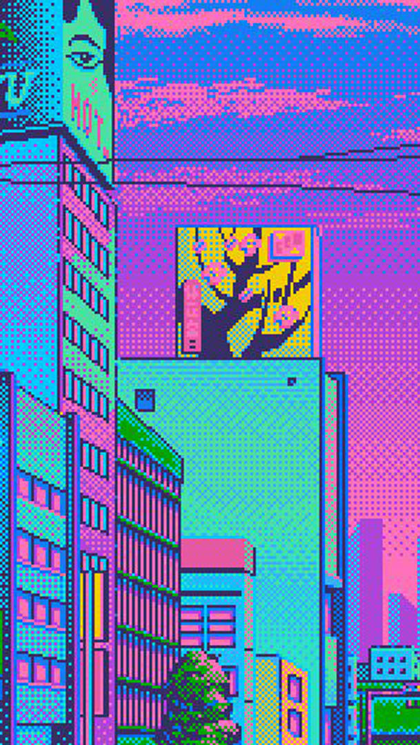 Colorful Pixel Art Aesthetic Wallpaper Background