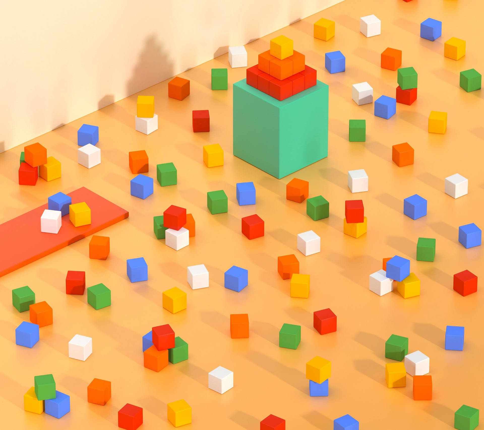 Colorful Pixel Cubes Background