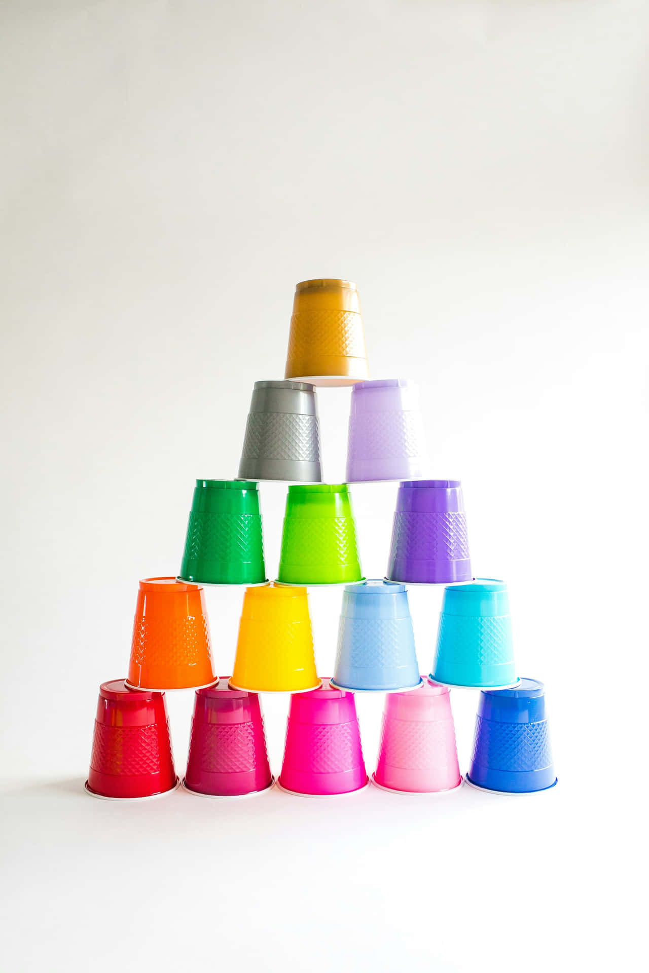 Colorful Plastic Cups Pyramid.jpg Background