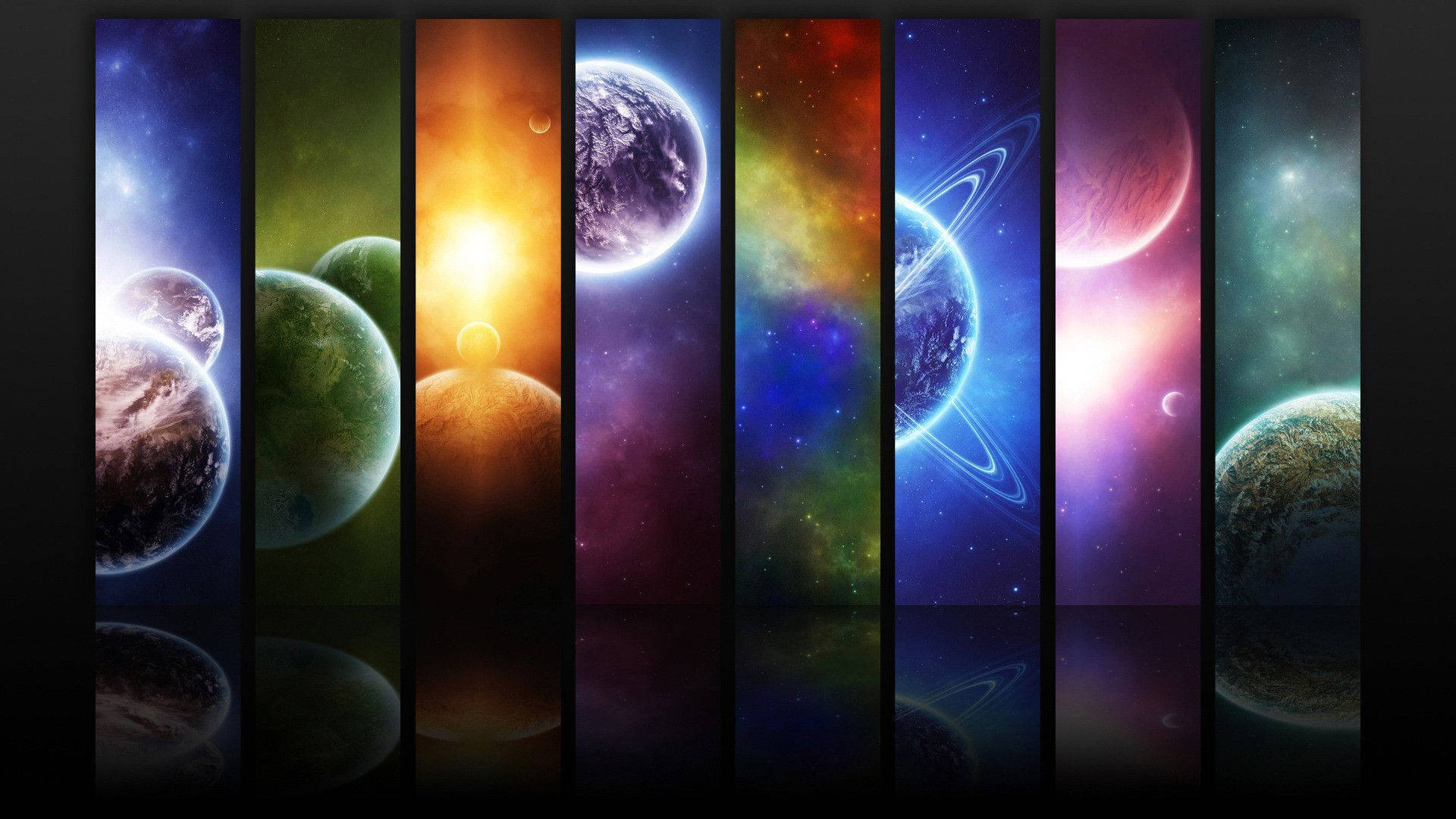 Colorful Portrait Of The Solar System Background