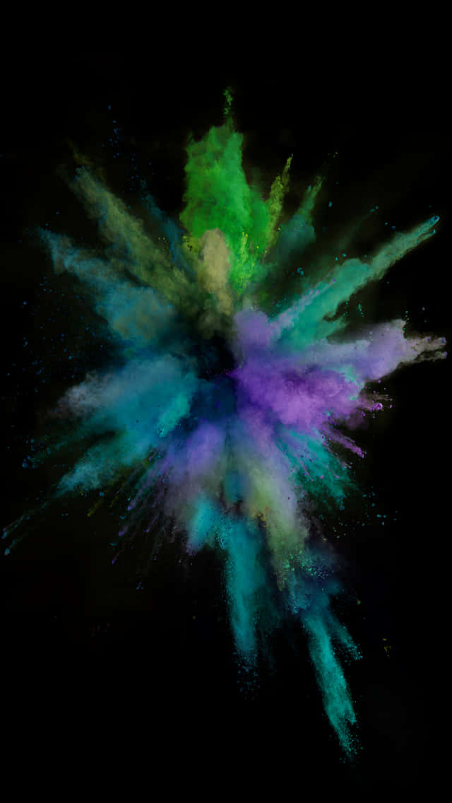 Colorful Powder Explosion On Black Background Background